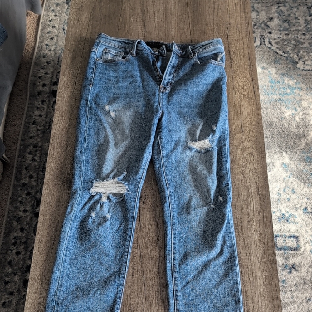 Women's Blue Straight Leg Jeans